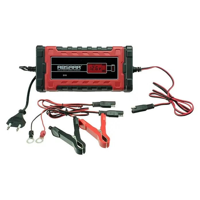 Absaar Batterie-Ladegerät Evo 4 - Ladestrom: 4 A, Geeignet für: AGM-/Gel-/Nass-/Blei-Säure-Batterien 6/12 V - Vorderansicht