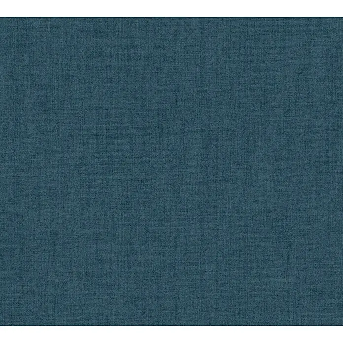 A.S. Création New Walls Vliestapete Textil - Blau/Grün, Uni, 10,05 x 0,53 m - Nahaufnahme eines blauen Textilgewebes mit feiner Textur. Ideal für Hintergründe und Textildesign.