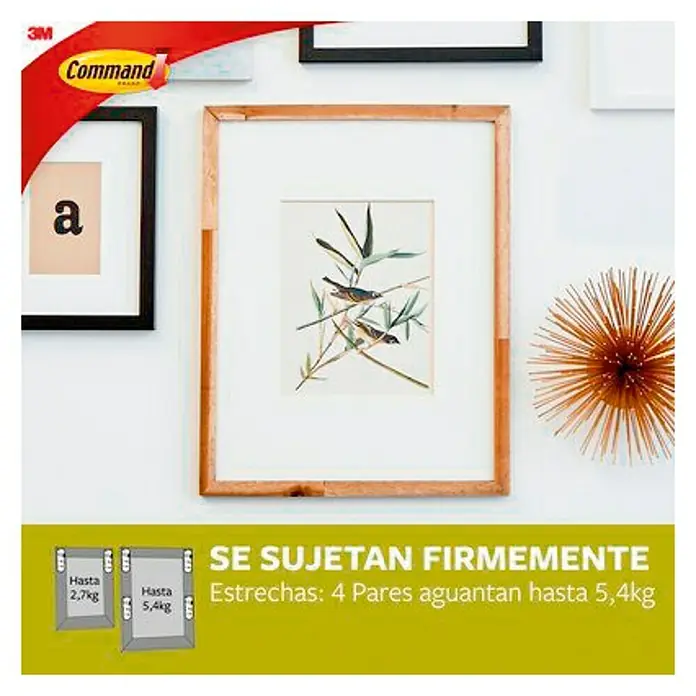 3M Command Cinta engomada 17207 - Blanco - Anuncio de tiras para colgar cuadros Command de 3M, que sujetan obras de arte enmarcadas de forma segura. Ideal para decoración sin daños.