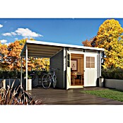 Karibu Gartenhaus (Terragrau, Holz, 3,02 m², Mit Anbau)