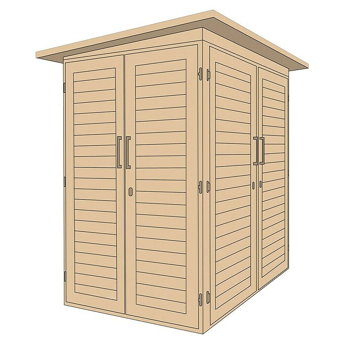 Weka GartenQ Geräteschrank (125 x 200 x 217 cm, Natur)