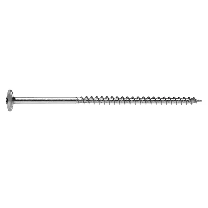 Spax HI FORCE Tellerkopfschraube HI FORCE - Ø x L: 10 x 260 mm, WIROX Oberfläche, T-Star plus, 1 Stk. - Bild einer einzelnen, langen Senkkopfschraube aus Metall, die sich für Holz eignet. Ideal für Heimwerker- und Bauprojekte.