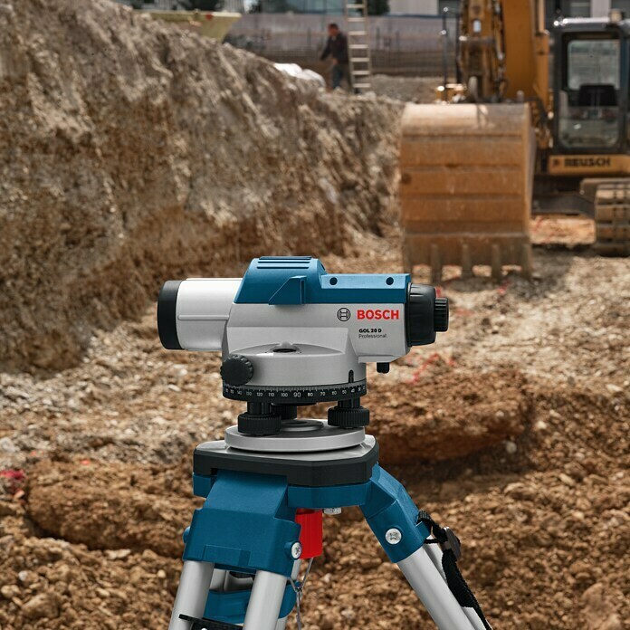 Bosch Professional Optisches Nivelliergerät GOL 20 DArbeitsbereich: Max. 60 m, Maßeinteilung: 1° (Horizontalkreis) Use Shot