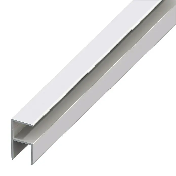 Clampline Eckprofil - L x S: 2.000 x 1,5 mm, Silber, Passend für: 10 mm Plattenstärke - Weiße Glasleiste mit U-Profil, ideal für saubere Glasabschlüsse und einfache Montage. Perfekt für Duschkabinen oder Spiegel.