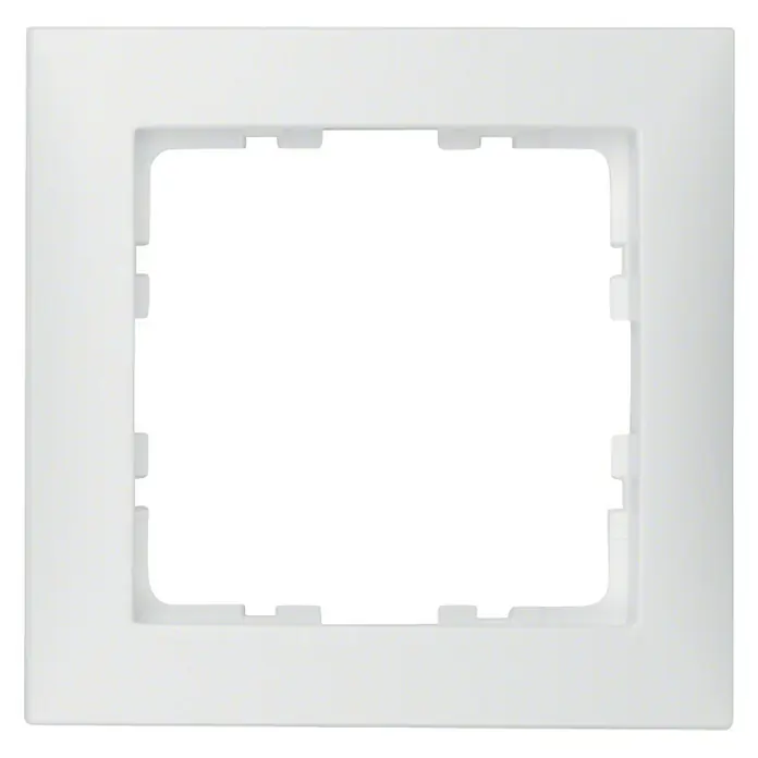 Berker S.1 Abdeckrahmen 10119909 - Polarweiß, 1-fach, Kunststoff - Weiße quadratische Blende für einen Lichtschalter oder eine Steckdose.