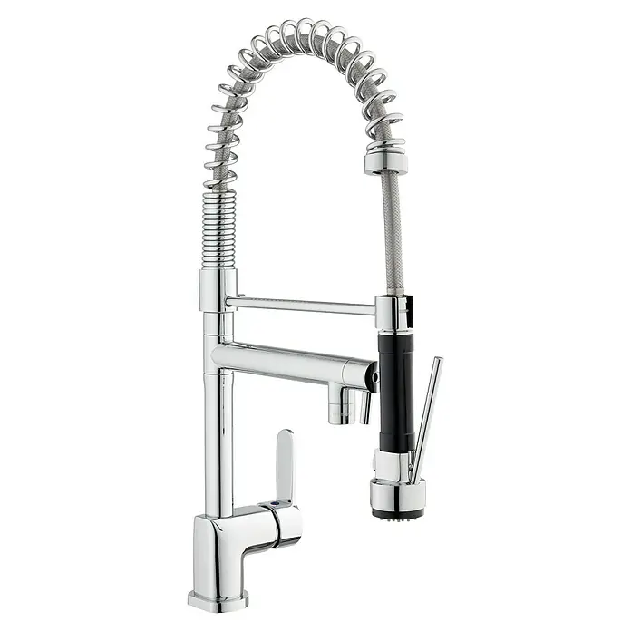 Camargue Spültischarmatur Torrent - Chrom, Glänzend, Ausziehbar - Ein glänzender, moderner Küchenarmatur mit flexiblem Auslauf und Chromoberfläche. Perfekt für jede moderne Küche.
