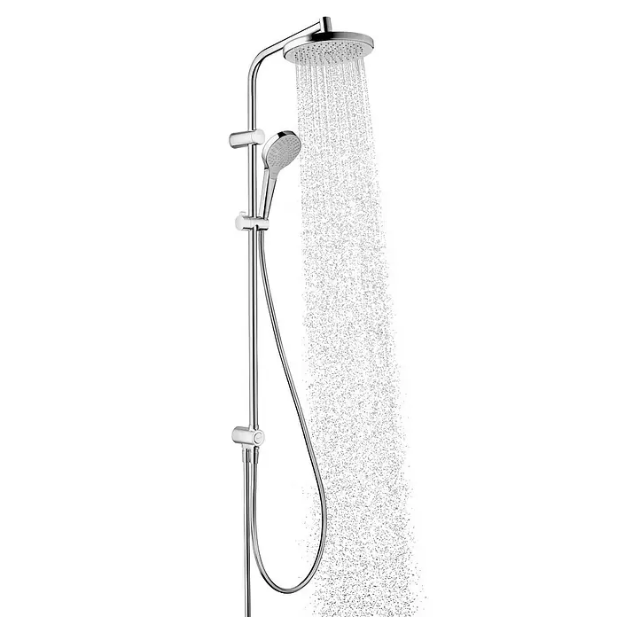 Hansgrohe Duschsystem My Select S Showerpipe 220 - Lochabstand: 88 cm, Anzahl Strahlarten: 3 Stk., Chrom - Duschsystem mit Kopf- und Handbrause in Chromoptik, das Wasser spendet, ideal für ein modernes Badezimmer mit Komfort.