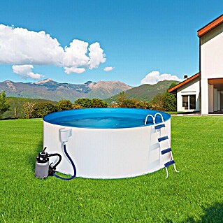 Malibu Stahlwand-Pool Premium (Ø x H: 450 x 120 cm, Weiß, 18 000 l)