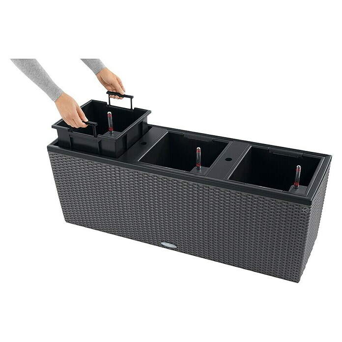 Lechuza Cottage Balkonsko korito Trio  (Zunanje dimenzije (Do x Š x V): 100 x 32,5 x 34,5 cm, Plastika, Granit) | Balkonska korita | Cvetlična korita | Posode za rastline | Vrt in prosti čas | Izdelki | BAUHAUS