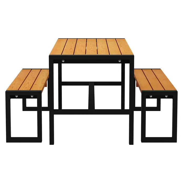 Promadino Gartenmöbel-Set Sylt - 3 -tlg., Kiefernholz, Braun/Schwarz