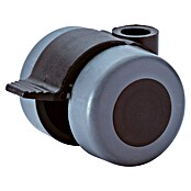 Stabilit Rueda para suelos de madera (Diámetro ruedas: 35 mm, Capacidad de carga: 70 kg, Casquillo liso, Con agujero pasante y freno, Diámetro agujero posterior: 8 mm)