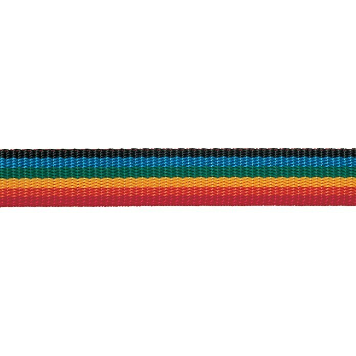 Stabilit Gurtband MeterwareBelastbarkeit: 80 kg, Breite: 25 mm, Polypropylen, Regenbogen Front View