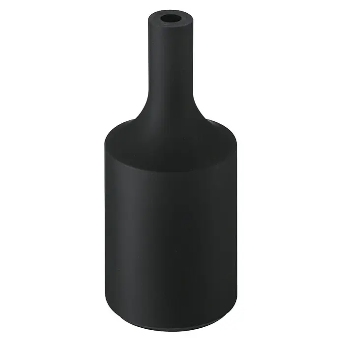 Home Sweet Home Lampenhülse - Schwarz, Gummi - Schwarze, moderne Vase mit schmalem Hals und zylindrischem Körper, ideal für minimalistische Dekoration und stilvolle Akzente im Raum.