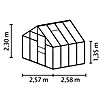 Vitavia Gewächshaus (2,58 x 2,57 x 2,3 m, Farbe: Anthrazit, Polycarbonat, 4 mm)