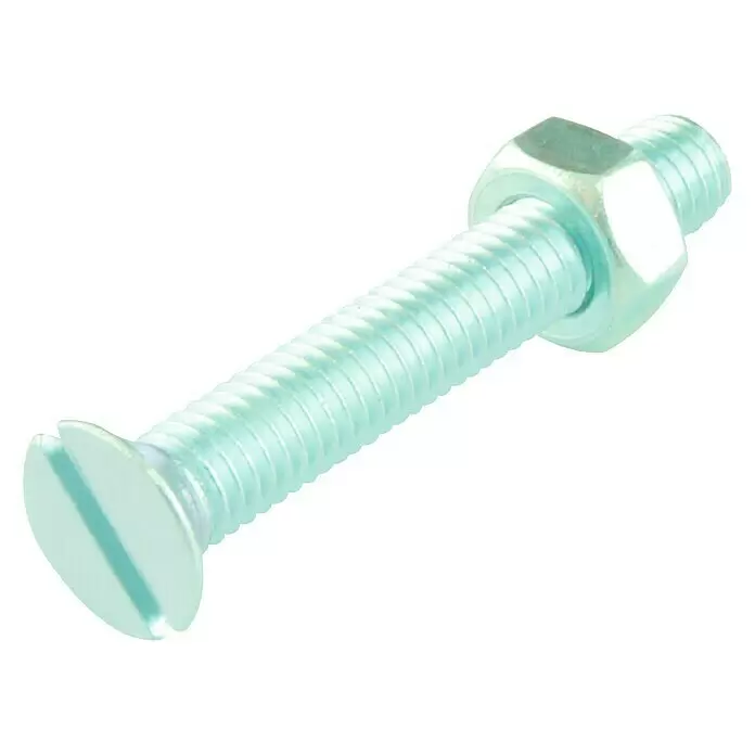 Suki Tornillo avellanado VZ - Ø x L: 3 x 20 mm, Acero, 22 ud. - Tornillo de cabeza plana ranurada con tuerca hexagonal, metal plateado.