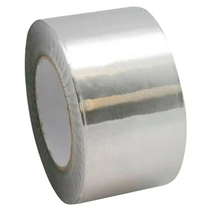 Cinta de aluminio para sellar - Plata, L x An: 50 m x 5 cm - Un rollo de cinta adhesiva plateada, brillante y reflectante, ideal para reparaciones y sellado. Es muy robusto y versátil.