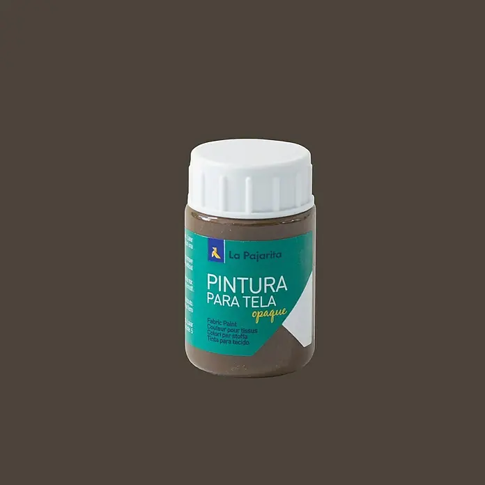 La Pajarita Pintura textil - Marrón, 35 ml - Pintura para tela La Pajarita en un tono marrón opaco, perfecta para pintar textiles y telas.
