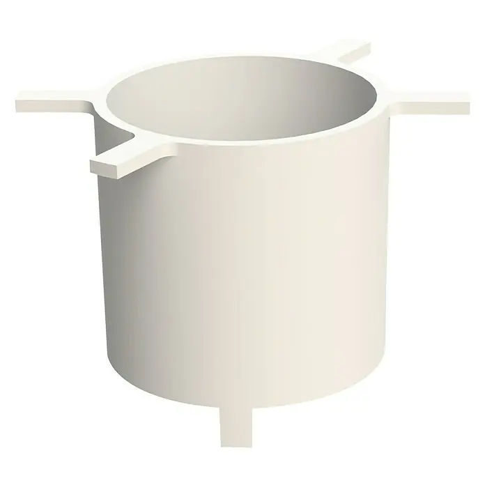 Camargue Plato de ducha de obra con canal sifónico - 70 x 6,9 cm (canalón), Acero inoxidable - Jardinera cilíndrica blanca con pies de soporte y soportes laterales. Ideal para jardín y balcón.