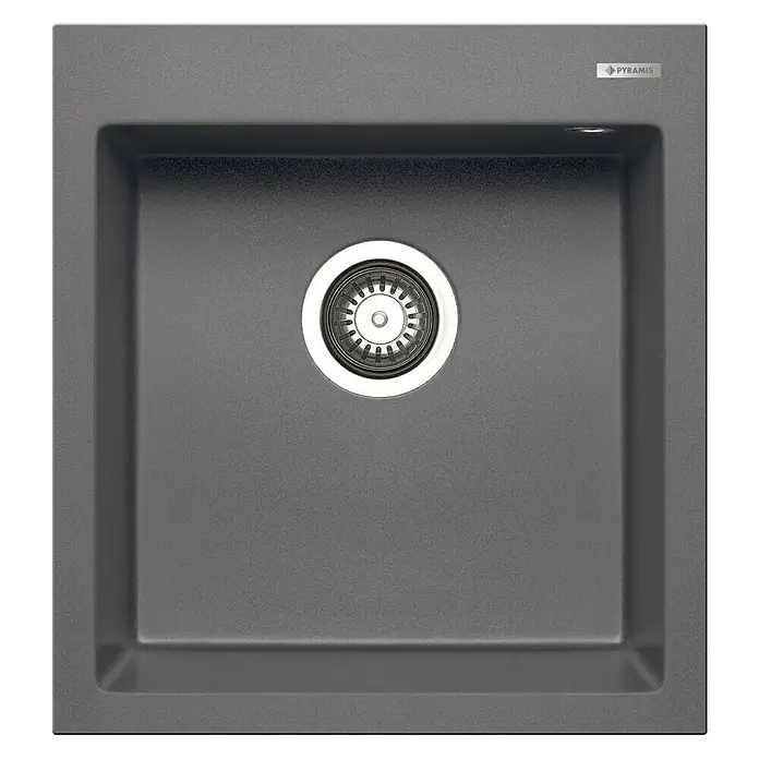 Pyramis Einbauspüle Istros - B x L: 46 x 50 cm, Iron Grey - Detailaufnahme einer Spüle von Pyramis, ideal für jede moderne Küche. Die graue Oberfläche verleiht ihr eine elegante Note.