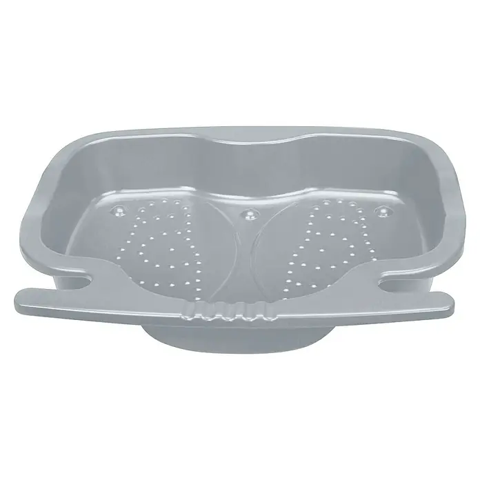 Intex Fußbad - Geeignet für: Intex-Leitern, 56 x 46 x 9 cm - Eine graue Fußbadewanne aus Kunststoff mit Noppen und Griffen für eine entspannende Fußpflege zu Hause.