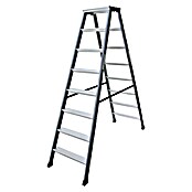 Krause Monto Stufen-Doppelleiter SePro D (Arbeitshöhe: 3,3 m, Anzahl Tritte: 2 x 8 Stufen, Tiefe Stufen: 80 mm, Aluminium)