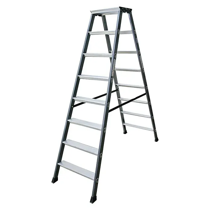 Krause Monto Doppelleiter SePro D - Anzahl Tritte: 16 Stk., Arbeitshöhe: 3,3 m, Aluminium - Eine freistehende Leiter mit mehreren Sprossen für den sicheren Aufstieg. Ideal für Arbeiten in der Höhe im Innen- und Außenbereich.