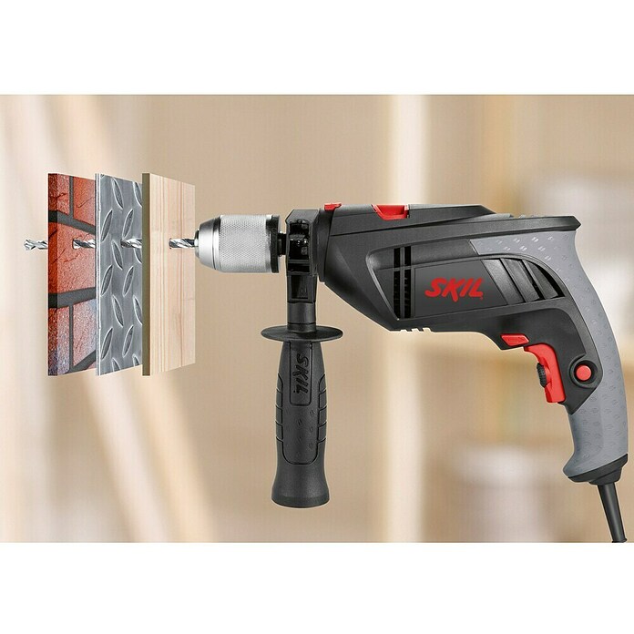 Skil Schlagbohrmaschine 6398 AA (1.000 W, Leerlaufdrehzahl: 0 U/min - 3.000 U/min, Schlagzahl: 0 U/min - 48.000 U/min)