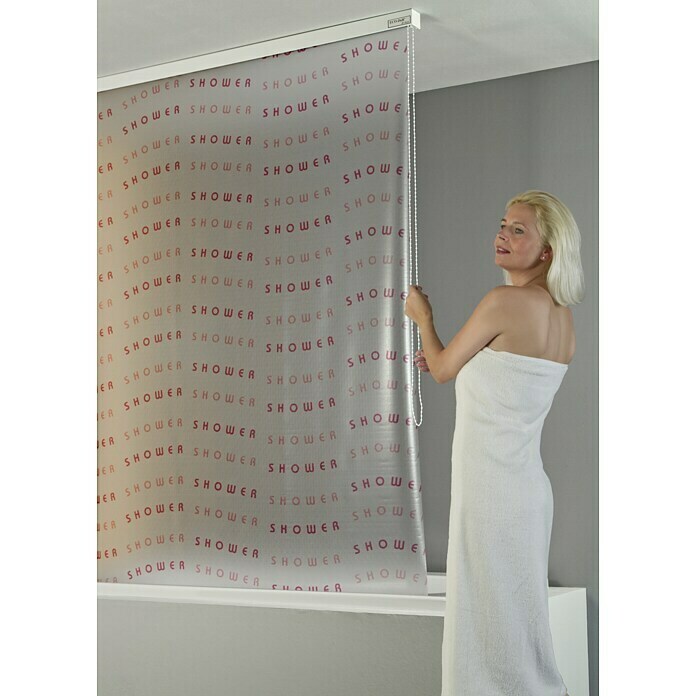 Eco-Dur Duschrollo deluxe (134 x 240 cm, Shower, Magenta/Weiß)