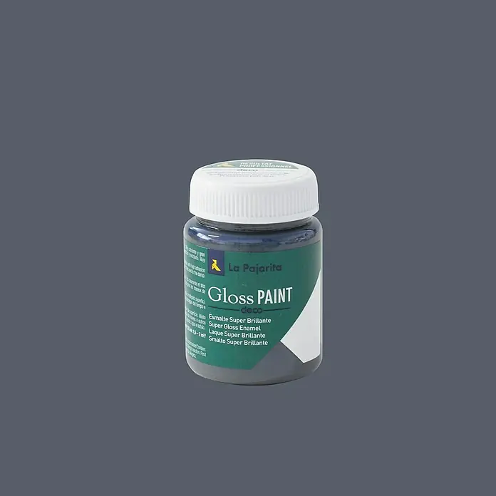 La Pajarita Pintura Gloss Paint dark iron - Brillante - Primer plano de una lata de La Pajarita Gloss Paint Deco. Perfecto para aficionados y profesionales para dar un acabado brillante a las superficies.
