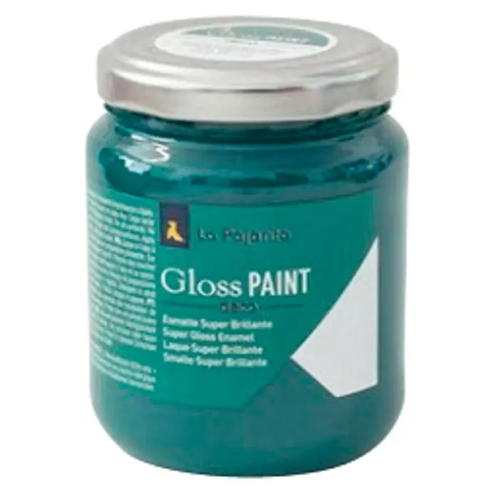 La Pajarita Pintura Gloss Paint dark green, 175 ml - Brillante - Bote de pintura brillo La Pajarita en color turquesa oscuro. Ideal para proyectos de manualidades y bricolaje con acabado brillante.
