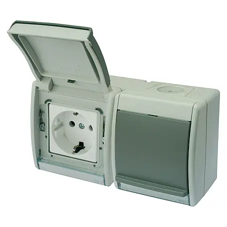 Simon 44 Aqua Enchufe para estancias con humedad doble