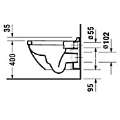 Duravit Starck 3 Wand-WC (Ohne WC-Sitz, Ohne Beschichtung, Tiefspüler, Montageeigenschaft: Verdeckt, Weiß)