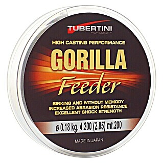 Tubertini Hilo de pesca Gorilla Feeder (Pez depredador, Ø x L: 0,3 mm x 200 m, Transparente)