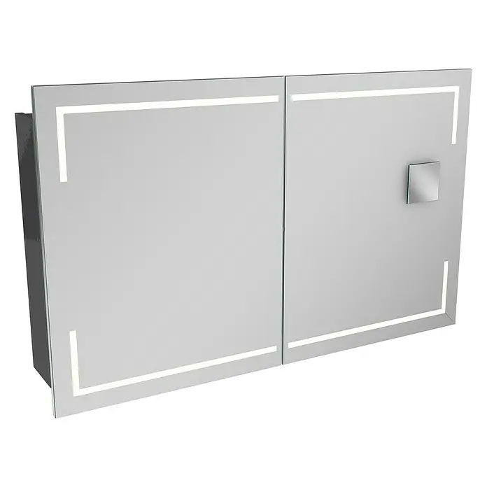 Lanzet K5 Badmöbel-Set K51G2 - 117,9 cm, Grafit - Moderner Spiegelschrank mit zwei Türen und umlaufender LED-Beleuchtung. Perfekt für jedes Badezimmer!