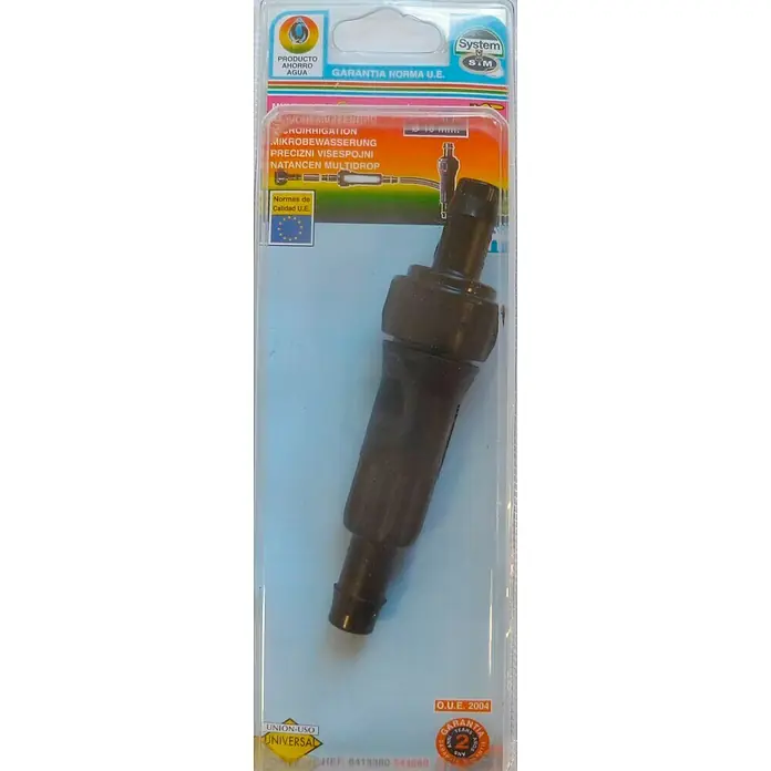 Filtro goteo - 16 mm - Un multidrop de microirrigación envasado, diseñado para la distribución precisa de agua en jardinería.