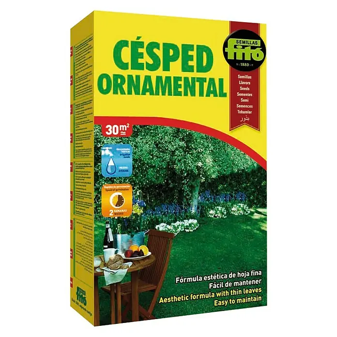 Semillas de césped ornamental Fitó - 1 kg, 30 m² - Paquete de semillas de césped ornamental Fitó, ideal para 30m². Perfecto para un césped estético y de fácil mantenimiento.