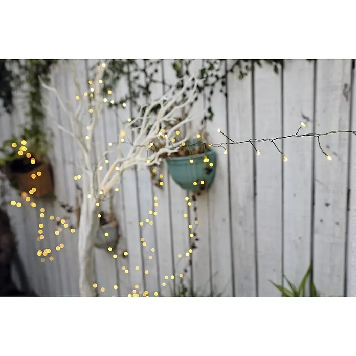 Tween Light Guirnalda luminosa LED Micro - Para exterior, Color de luz: Blanco cálido, Número de bombillas: 200 ud. - Guirnalda de luces decorativa con luz blanca cálida, creando un ambiente acogedor en el jardín o en la terraza.