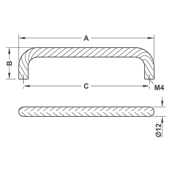 Tirador para muebles 117.30.316 (L x An x Al: 17,25 x 4 x 1,6 cm, Acero)