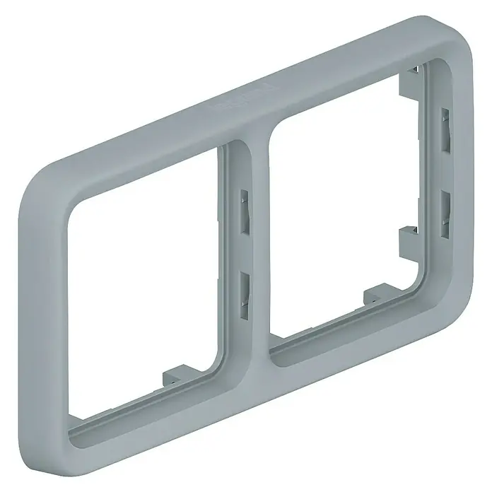 Legrand Plexo Marco - Gris, Modelo de mecanismos: x 2, Plástico, Colocar - Una placa de cubierta de marco doble gris, perfecta para instalar dos interruptores o enchufes uno al lado del otro. Construcción duradera.