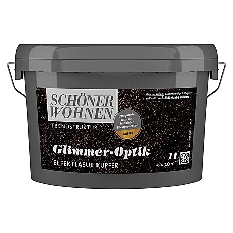SCHÖNER WOHNEN-Farbe Trendstruktur Farbeffektputz Glimmer-Optik Effektlasur (Kupfer)
