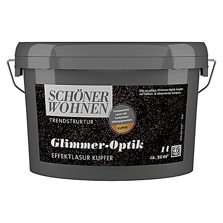 SCHÖNER WOHNEN-Farbe Trendstruktur Farbeffektputz Glimmer-Optik Effektlasur (Kupfer)