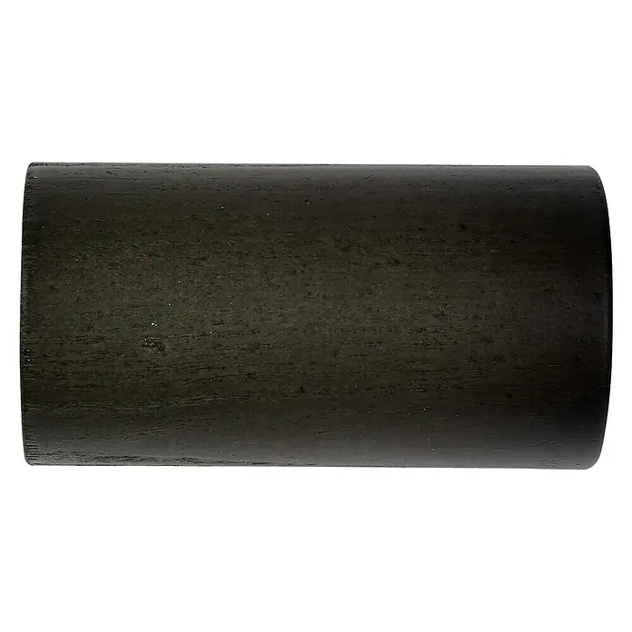 Elemento de unión de barra Ideas wood fume - L x An x Al: 7 x 3,8 x 3,8 cm - Primer plano de un cilindro de madera negro que muestra la veta, ideal para detalles de muebles o proyectos artesanales.
