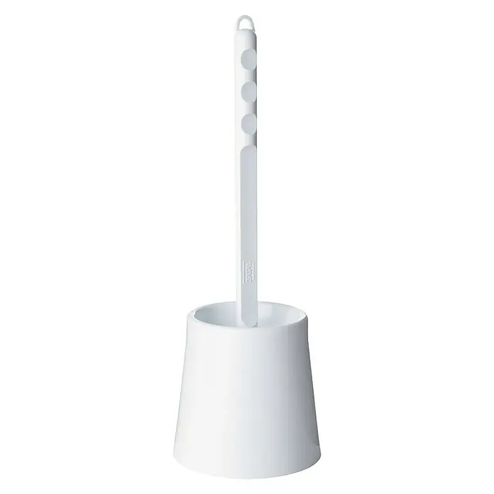 Tatay Escobillero de suelo 83 - Blanco - Juego de escobilla de baño y soporte blanco, diseño moderno y sencillo para un baño limpio, ofrece higiene y funcionalidad.