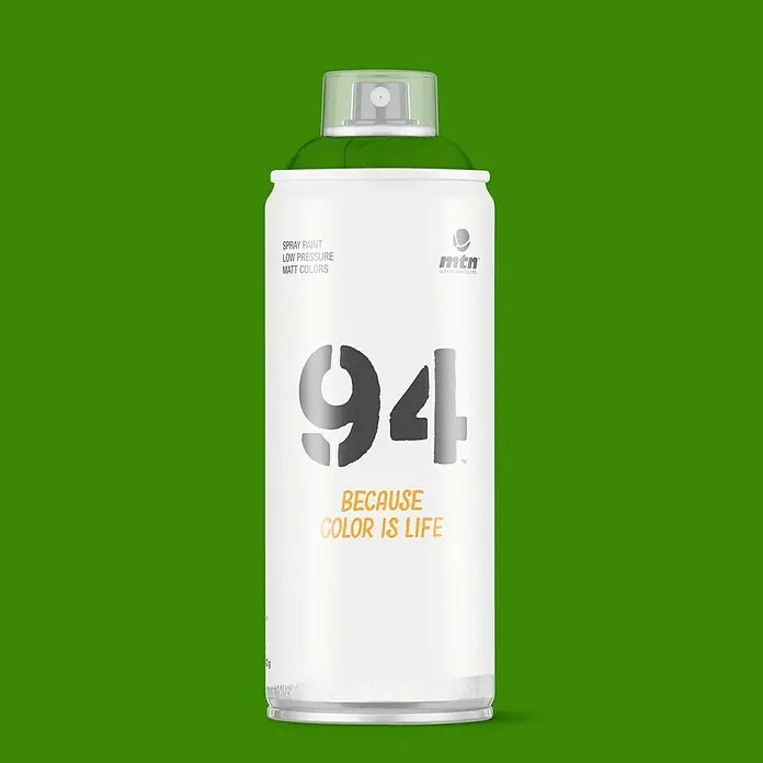 mtn Pintura decorativa en spray 94 - Verde valle, Mate, 400 ml - Pintura en aerosol MTN 94, baja presión, colores mate. Ideal para proyectos de arte y bricolaje. Pintura de alta calidad.