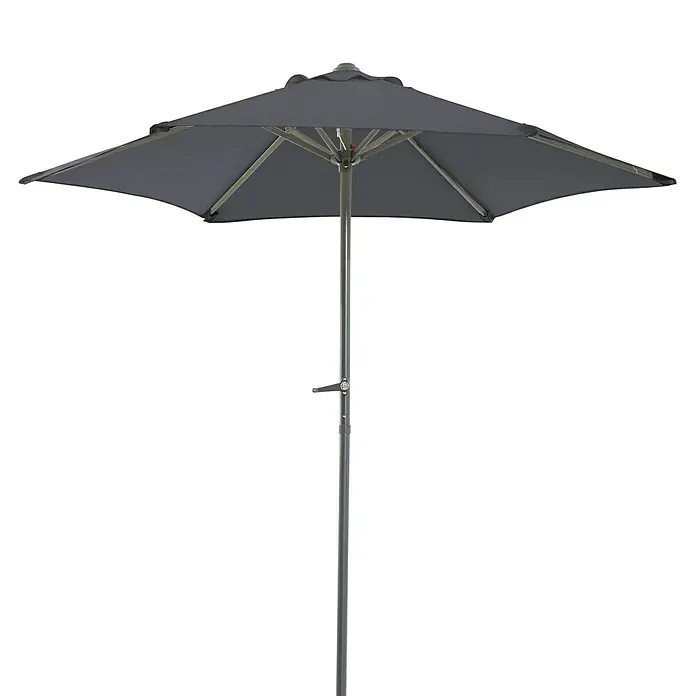 Sunfun Parasol Trentino II - Antracita, Diámetro de cobertura: 200 cm - Esta sombrilla de jardín gris ofrece sombra y protección contra el sol en exteriores. Ideal para jardín, patio o balcón.