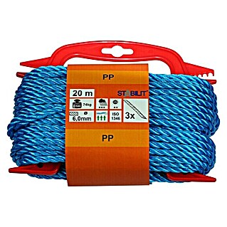 Stabilit PP-Seil (Ø x L: 6 mm x 20 m, Polypropylen, Blau, 3-schäftig gedreht)