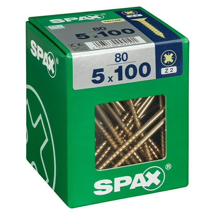 Spax Universele schroef (Ø x l: 5 x 100 mm, Voldraad, 80 stk.)