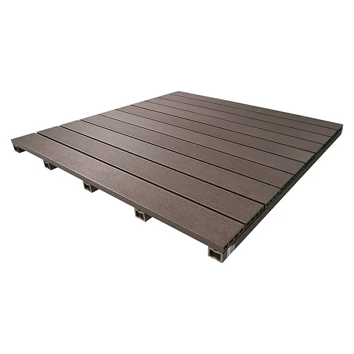 Dioco Loseta de WPC - Chocolate, An x L: 90 x 90 cm, 1 ud. - Baldosa de terraza marrón de madera compuesta para uso exterior. El producto ideal para su jardín o terraza.