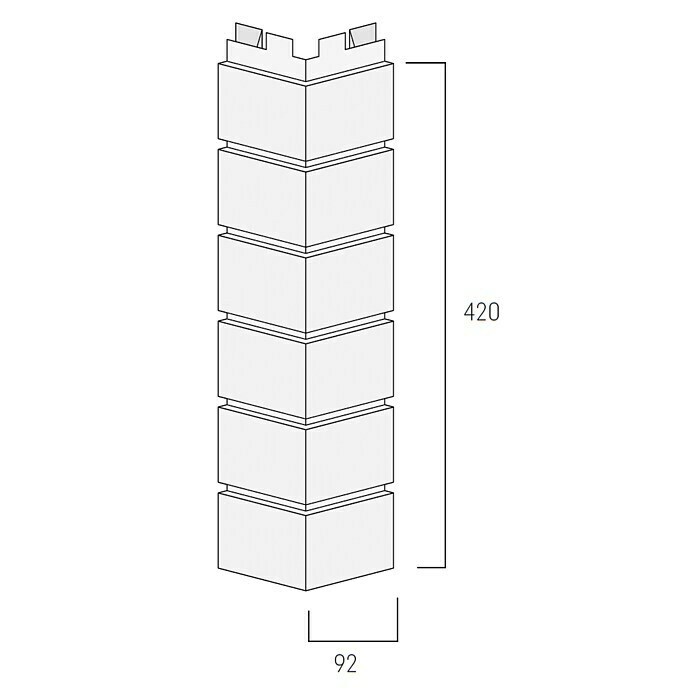 BaukulitVox Solid Brick Außenecke YorkMocca, 420 x 92 x 92 mm Unknown