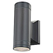 Globo LED-Außenwandleuchte Gantar (2-flammig, 2 x 5 W, Warmweiß, IP44, Grau)